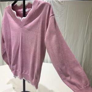 MISSLOOK Soft Pink V-Neck Sweater